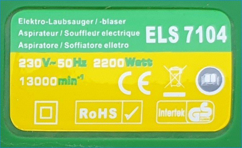 Soffiatori & Aspiratori per foglie: Elektrolaubsauger/ Bläser gebraucht ELS 7104 – Usato da Riedtwil venduto da Karius_baktus 2