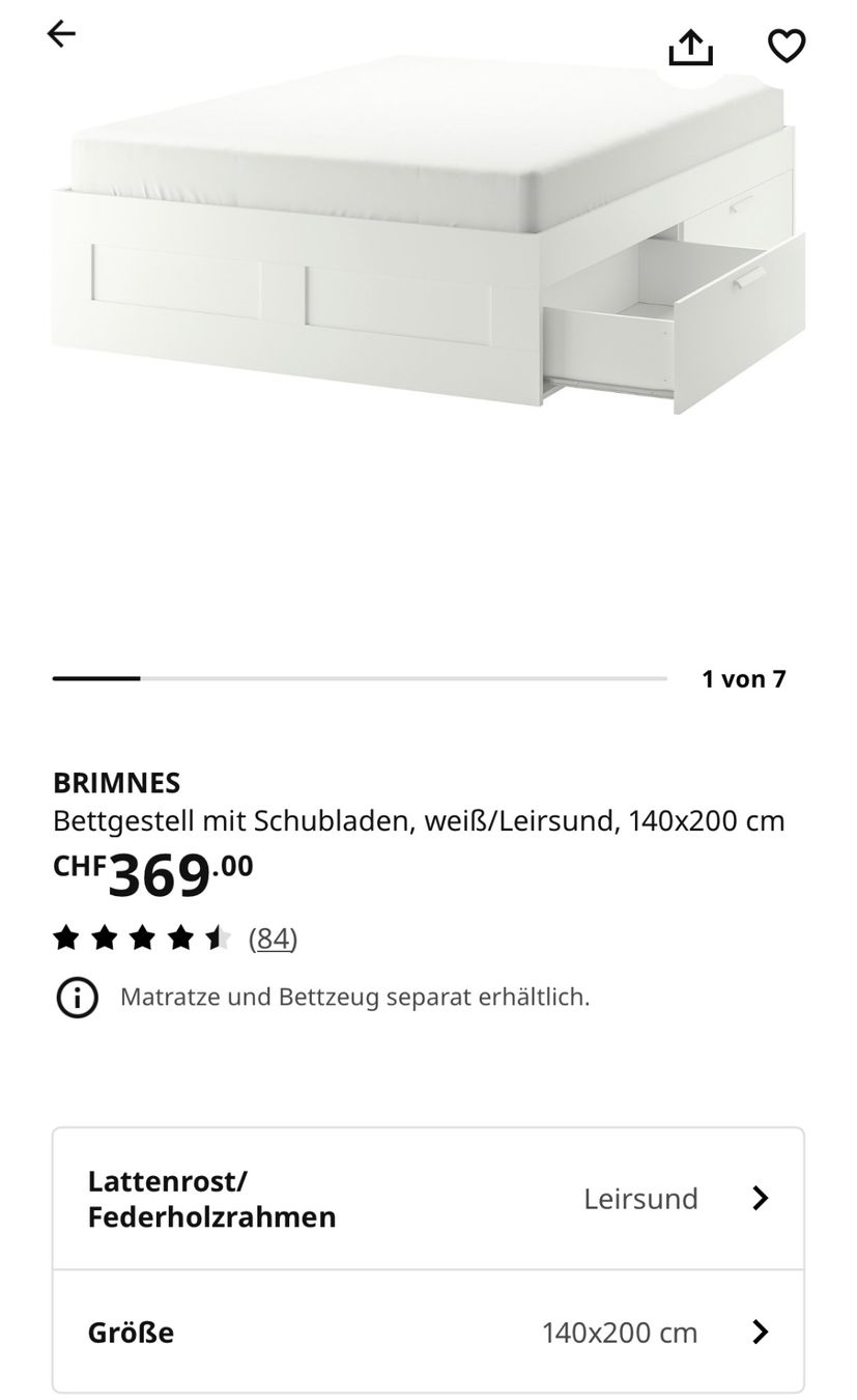 Ikea Letti: Bett mit Lattenrost – Usato da Stäfa venduto da eni_bw55 3