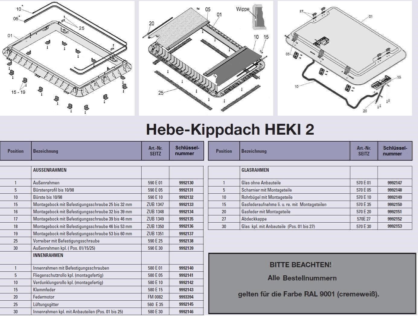 Dometic Fenêtres: Dometic Seitz Heki 2 960x655mm Dachluke – Neuf avec emballage d'origine à Bottighofen par zaap 1