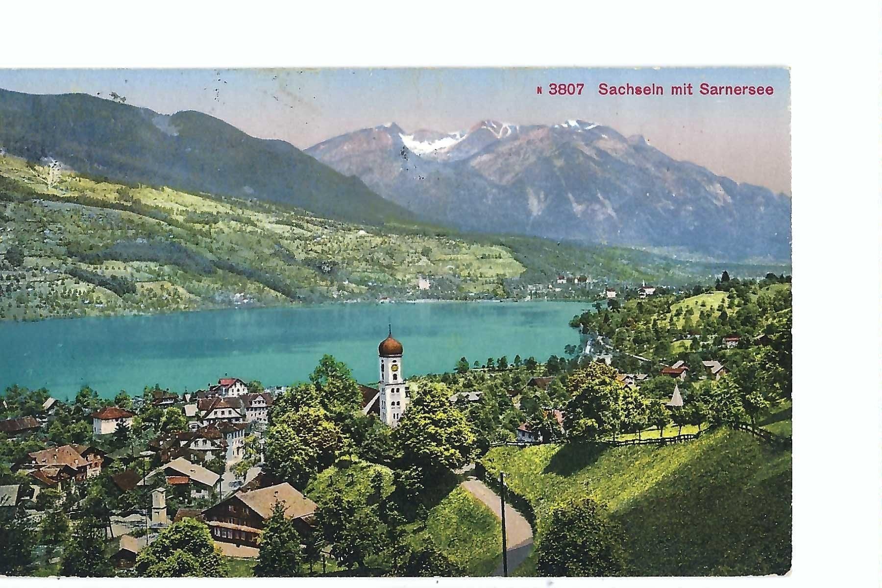 Cartoline postali: Sachseln mit Sarnersee, 1919 – Usato da Thun venduto da 44wart