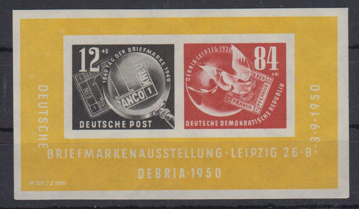 Tutti i francobolli: DDR 1950: Block 7 DEBRIA * – Nuovo (secondo la descrizione) da Eschlikon TG venduto da PhilCon