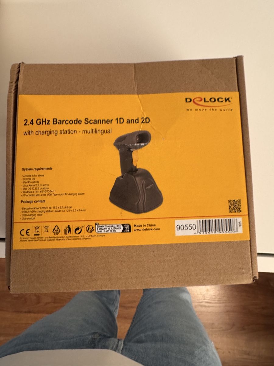 Scanner: Delock 2.4 GHz Barcode Scanner 1D & 2D mit Ladestation – Neu und originalverpackt aus Emmen von mar_786y