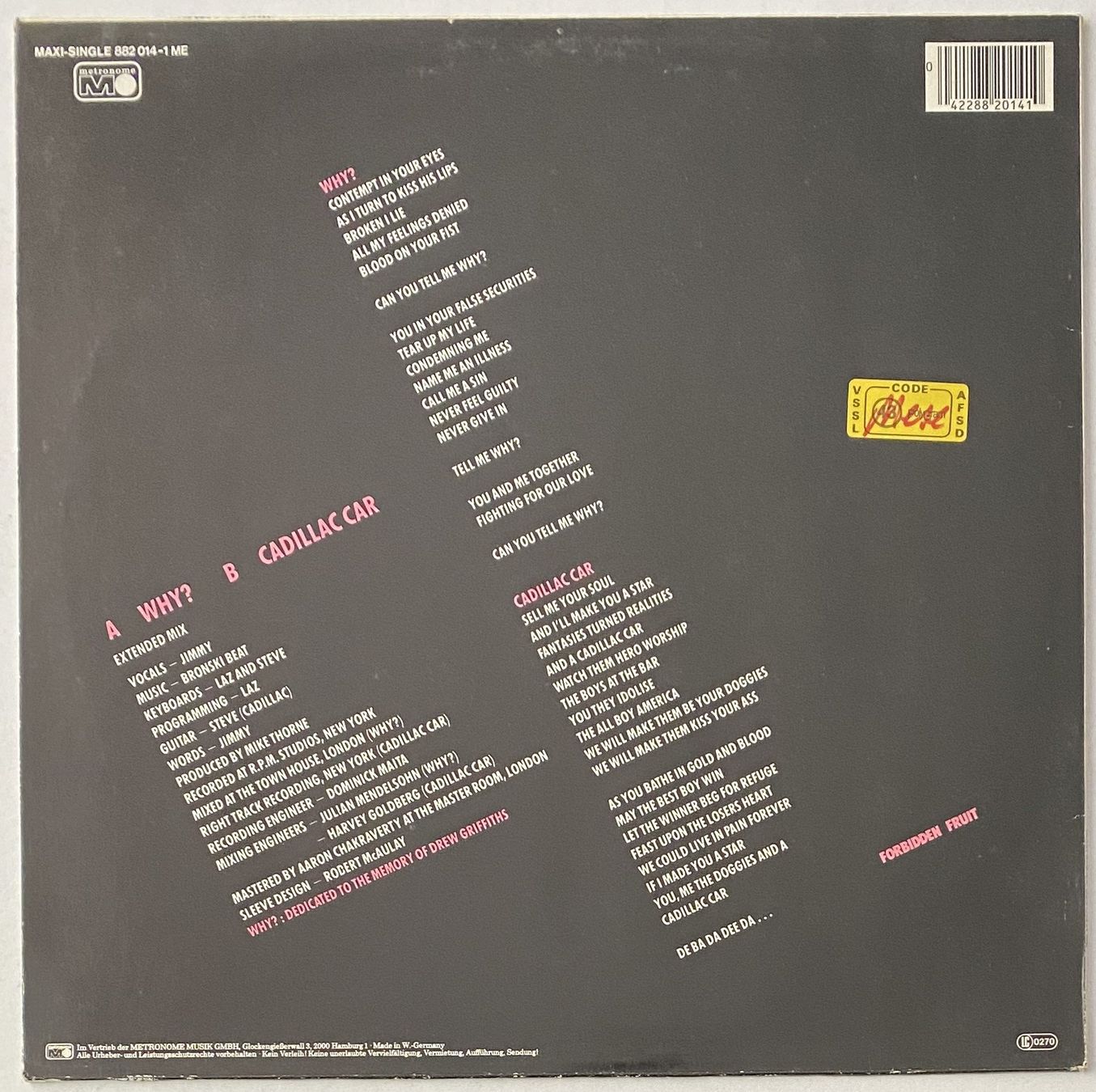 Dischi in vinile: Bronski Beat, Why? – Usato da Flums venduto da Empe1 1