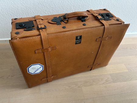 Vintage Style Echtleder Reisekoffer braun 35x54x20cm