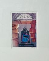 KÜNSTLER UNLESERLICH SIGNIERT COLLAGE MIT PASSEPARTOUT