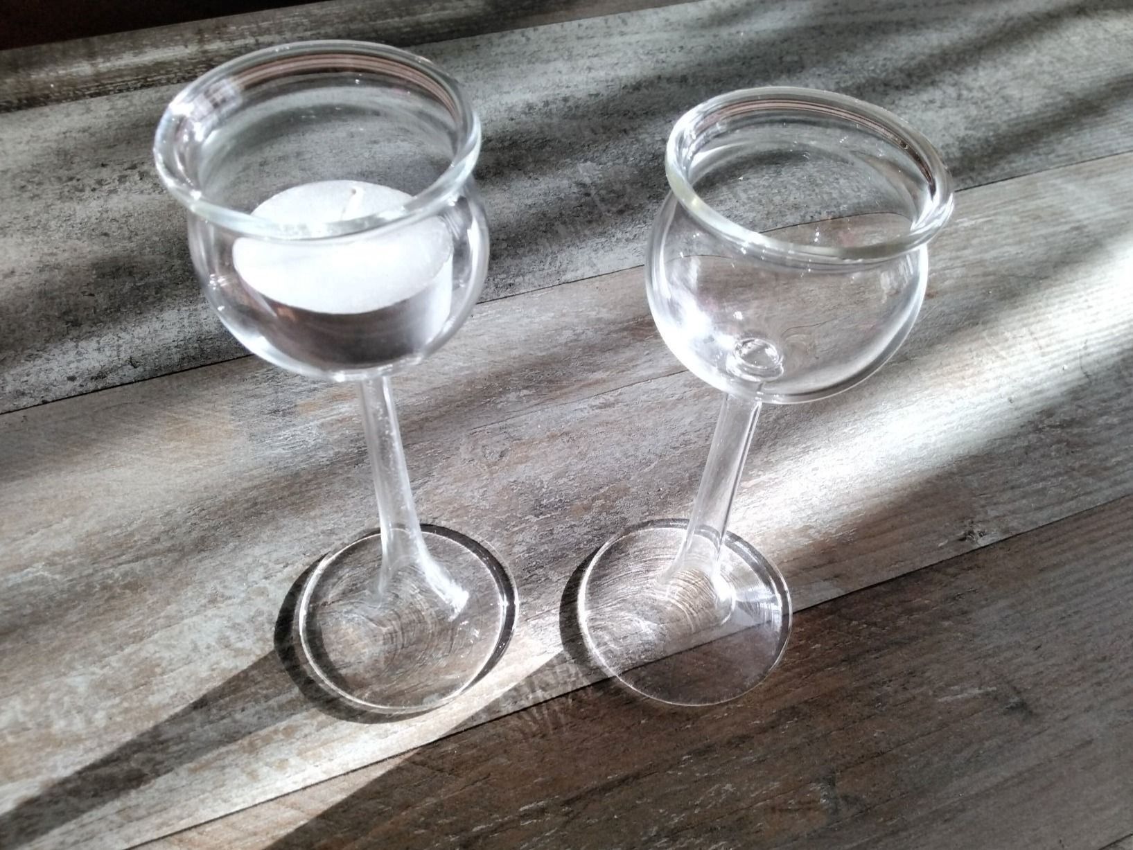 Kerzenständer: 2 EDLE GLAS KERZENSTÄNDER – Neu (gemäss Beschreibung) aus Biel/Bienne von dasi3