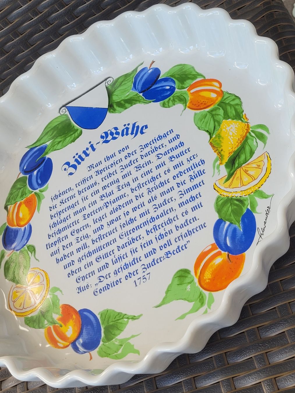 Backformen: Herrliche Vintage Backform Keramik "Züri-Wähe" einwandfrei – Gebraucht aus Buttikon SZ von Renco