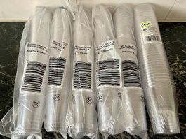 240 Einwegbecher 1 dl und 2 dl transparent Orig.Verpackung