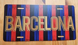 Barcelona Blechschild 29,5x15 cm Fussball Fan Barca FCB