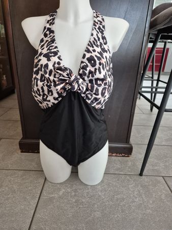 Badeanzug Animalprint Schwarz Grösse XL neu