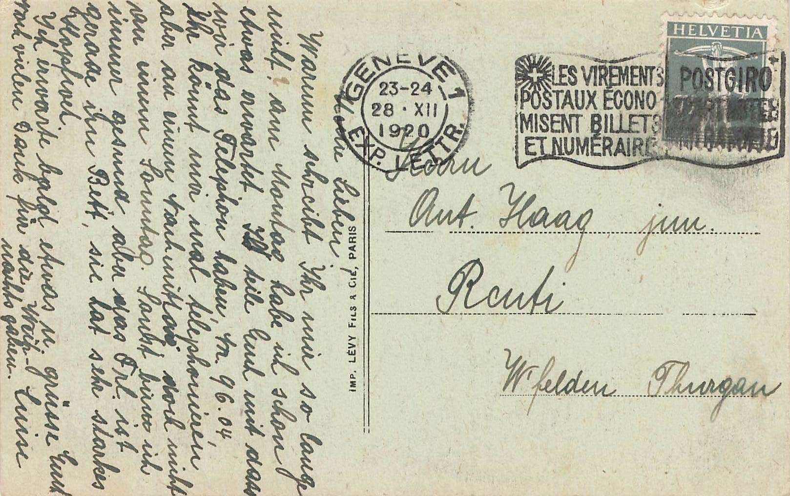 Cartoline postali: Geneve – Usato da Biasca venduto da Blenio71 1