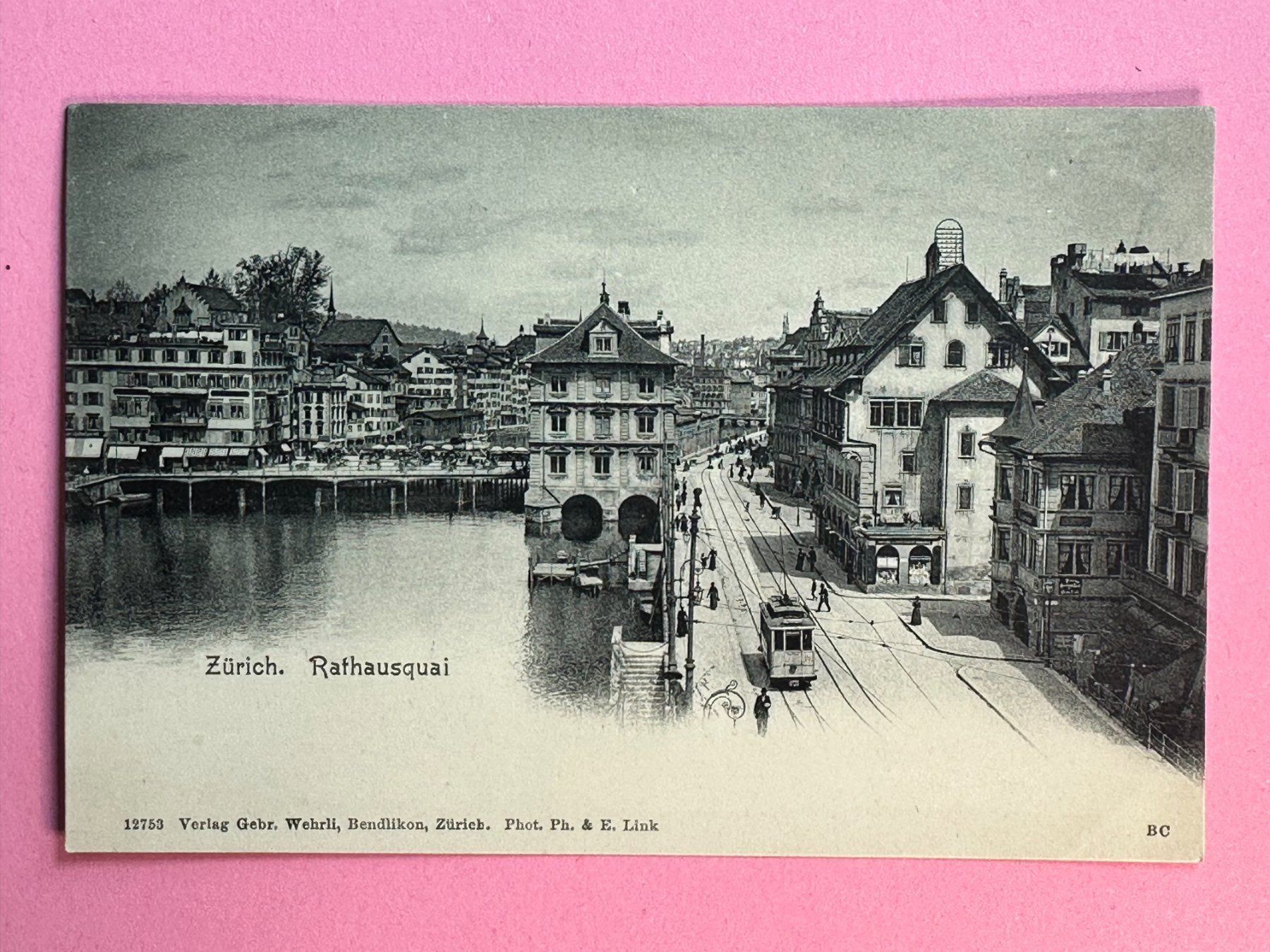 Cartoline postali: Zürich - Rathausquai – Usato da Steg VS venduto da danwer74