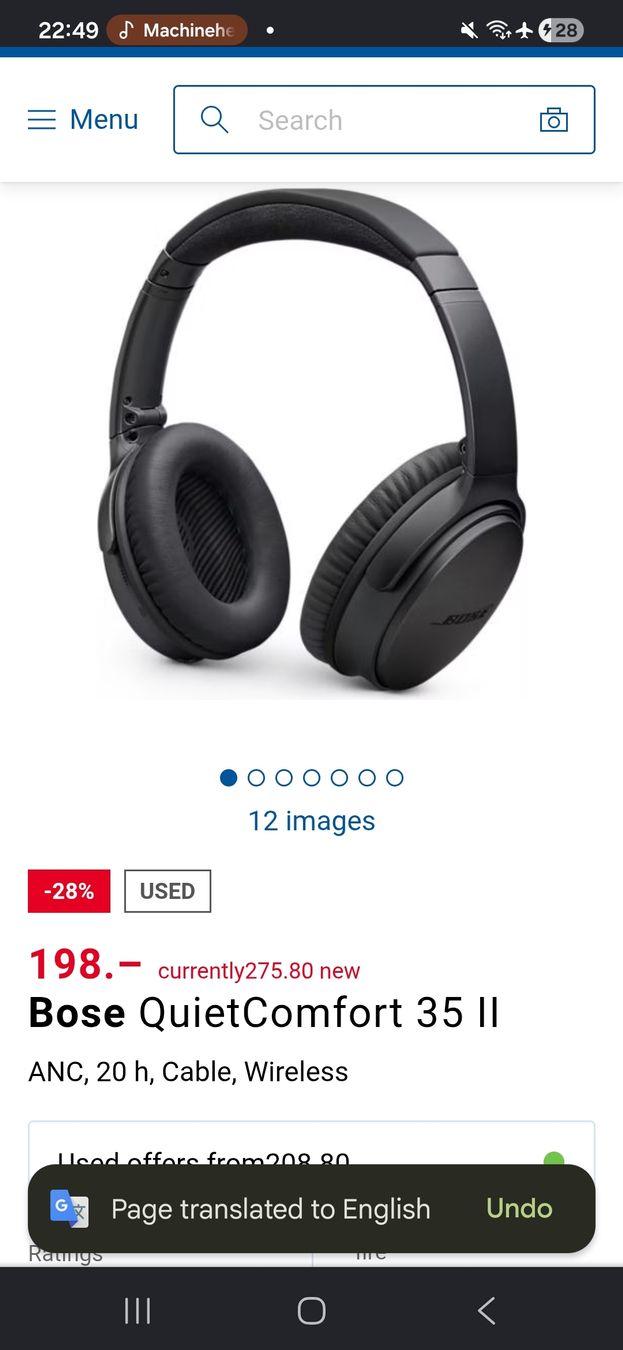 Bose Kopfhörer: Bose QuietComfort 35 II – Gebraucht aus Winterthur von Zuwenigplatz 9