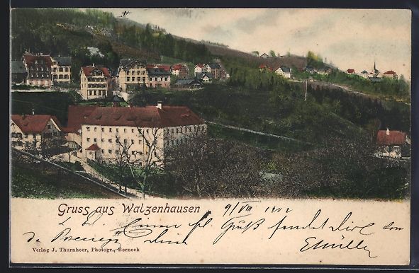 Cartoline postali: Walzenhausen, Totalansicht aus der Vogel – Usato da Berlin venduto da bartko-reher
