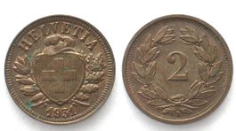 CH 2 Rappen 1931 Bronze ERHALTUNG! unz