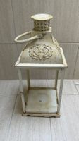 Vintage Laterne, Metall creme-weiss, Deko ohne Glas