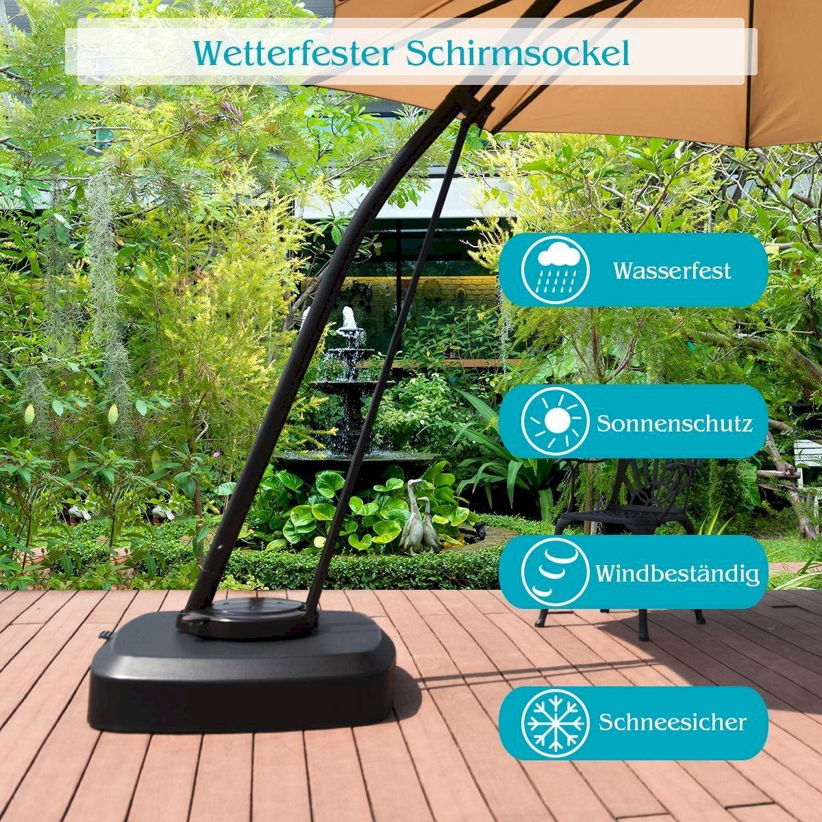 Sonstiges: Sonnenschirmständer mit Rollen befüllbar – Neu und originalverpackt aus Bottighofen von zaap 7