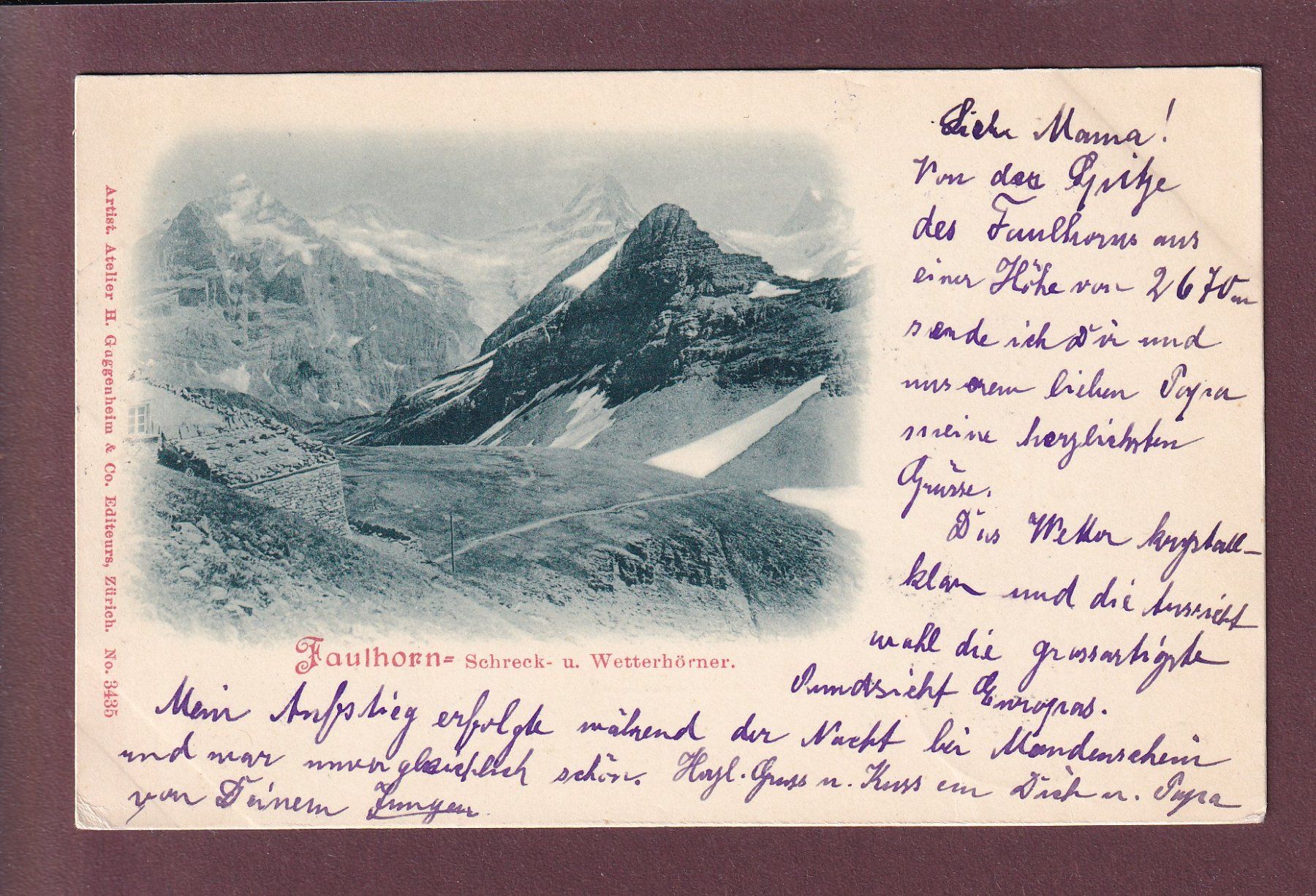 Ansichtskarten: FAULHORN - 1899 Hotel Stempel – Gebraucht aus Pully von nicecards