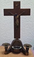 Hausaltar Kruzifix  Holz und Metall  Vintage