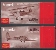 ISLAND, HISTORISCHE FLUGZEUGE, MARKEN-HEFTCHEN VON 2001 **