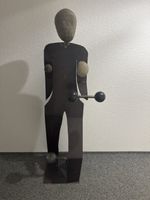 Skulptur Mann Steine Metall Figuren Kunst Unikat