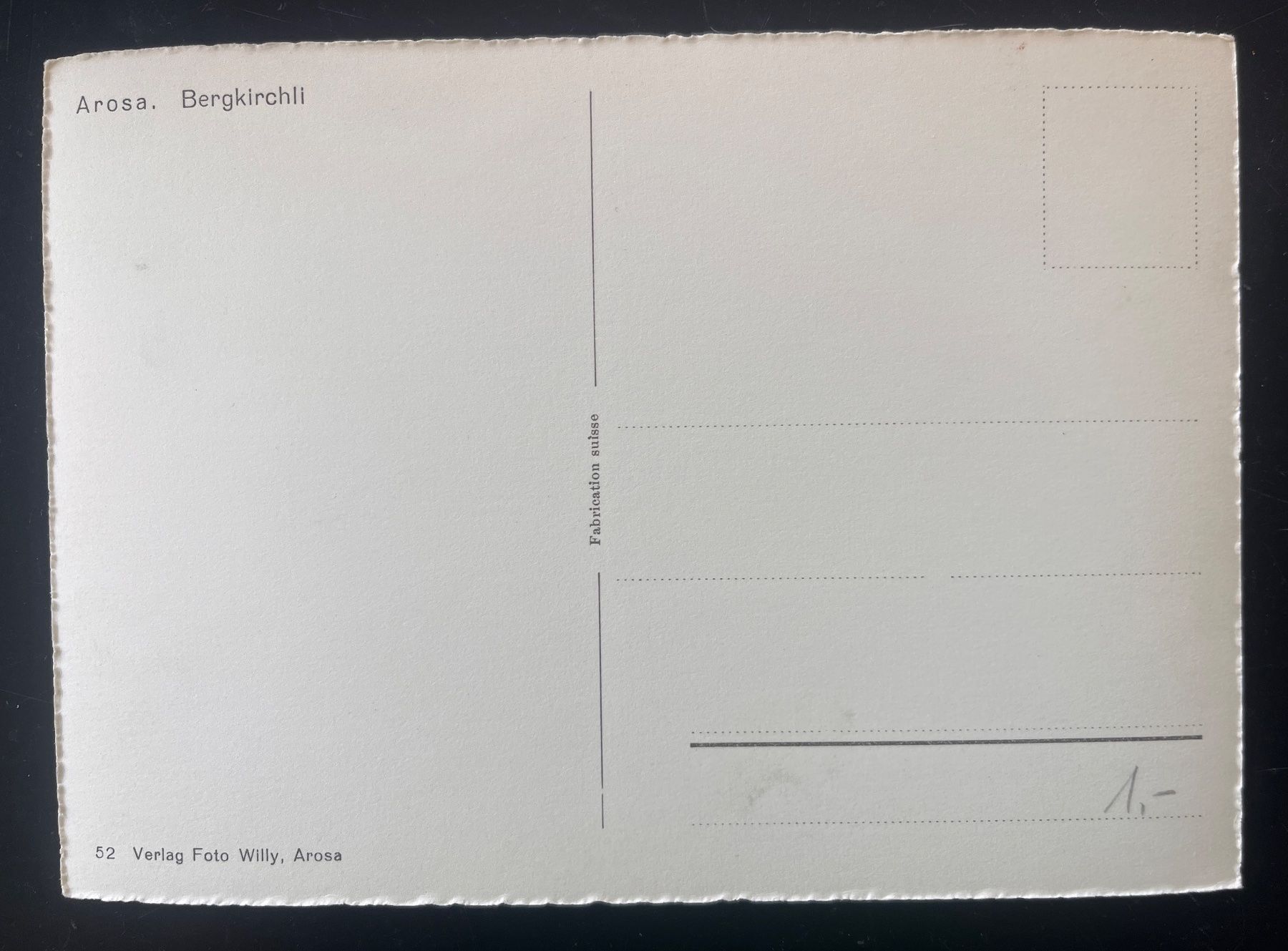 Cartoline postali: AK Arosa Bergkirchli – Usato da Biberist venduto da Edelfloh 1