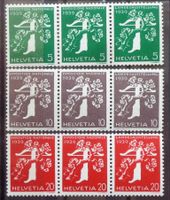 SUISSE 1939: Expo nationale, les 9 bandes à 3 à rouleau, **