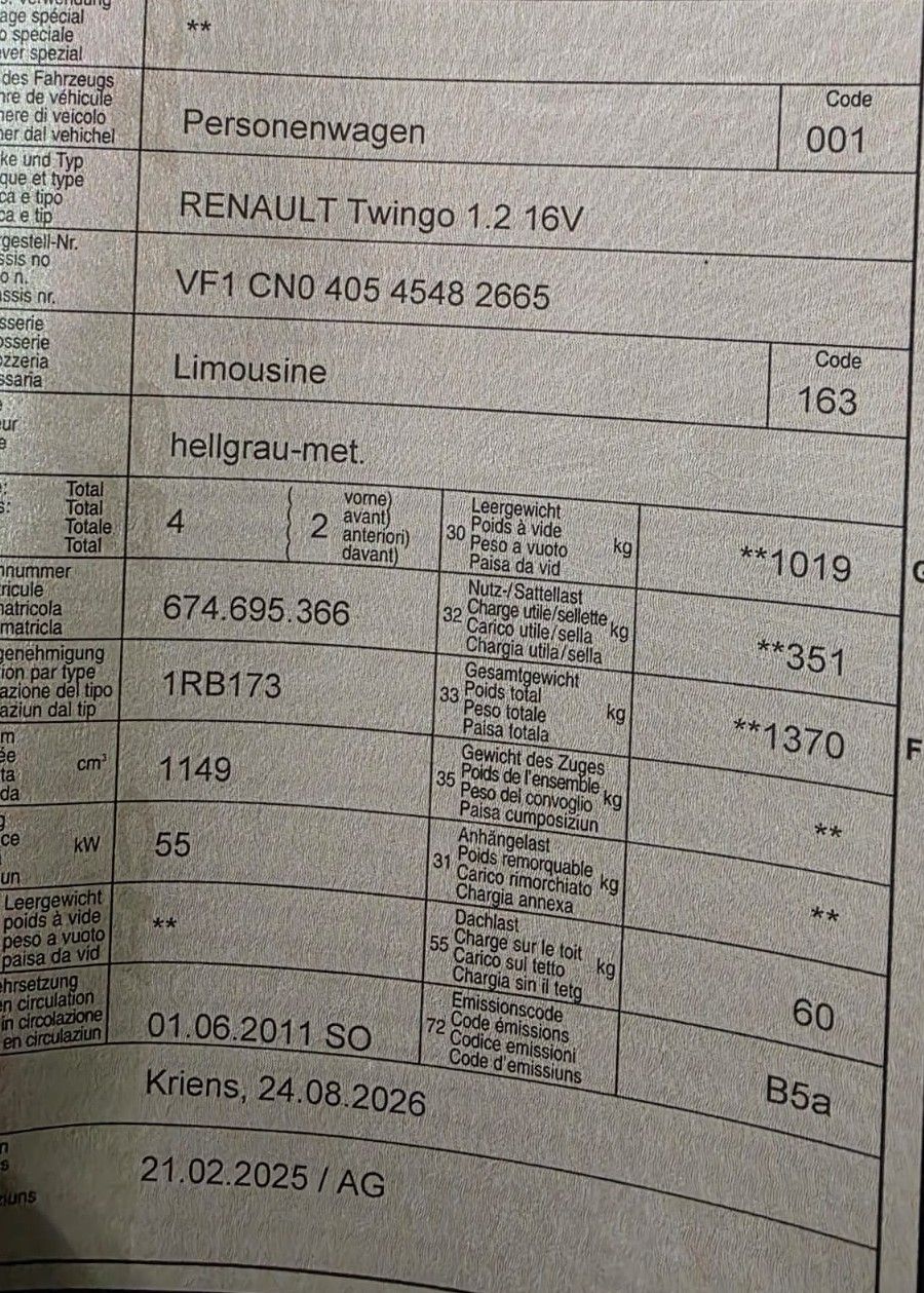 Renault Automobili: Renault Twingo 2011 – Usato da Luzern venduto da rac_nbg9 8