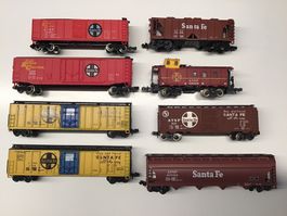 Santa Fe Güterwagen, 7 Stk, Spur N  für Sammler