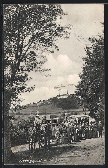 Cartoline postali: AK Postkutsche, Gebirgspost in der Rhön – Usato da Berlin venduto da bartko-reher