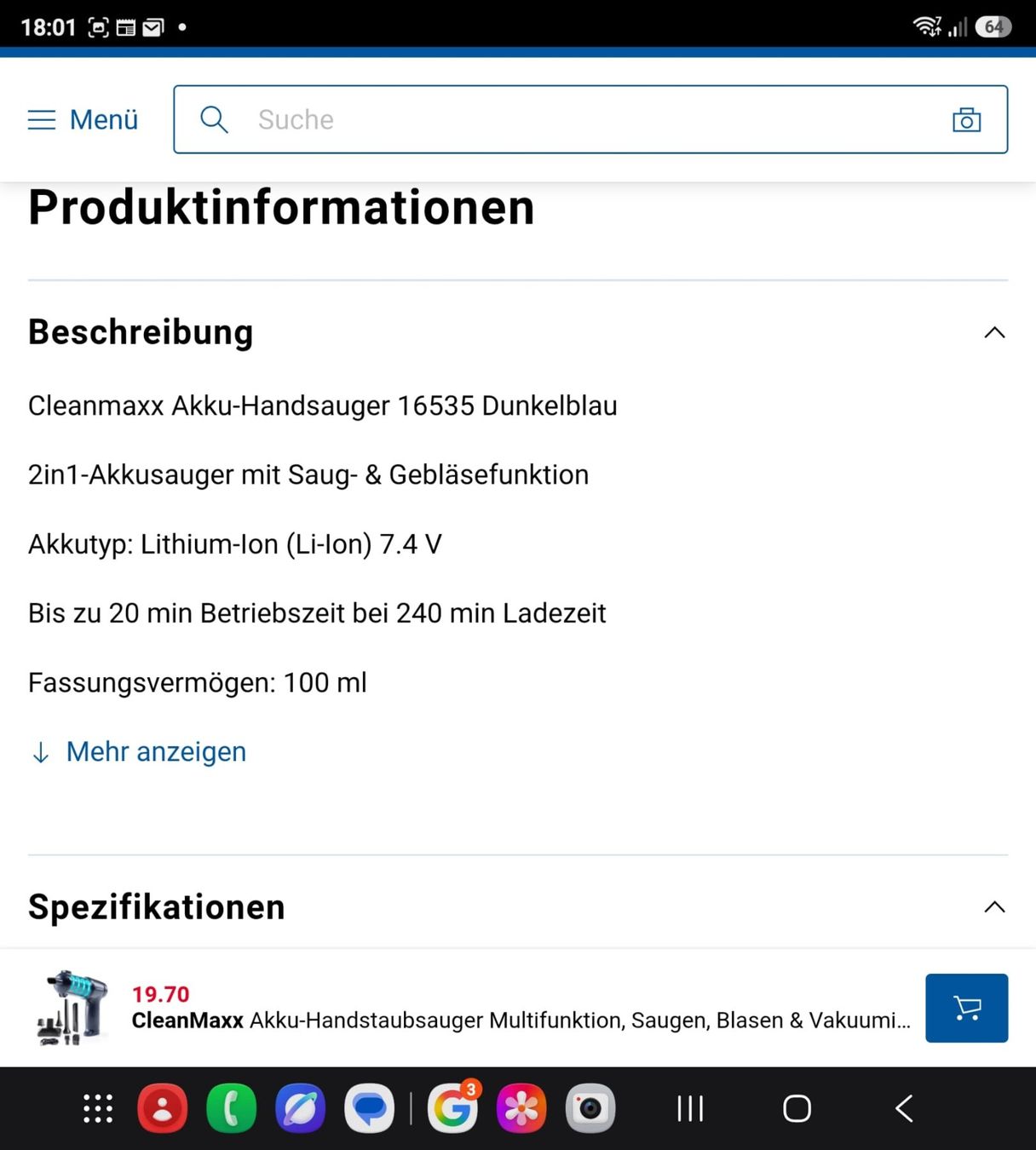 Cleanmaxx Aspirapolveri & Accessori: Cleanmaxx 3-in-1 Akkusauger – Nuovo e nell'imballaggio originale da Wikon venduto da Speedy_li 2