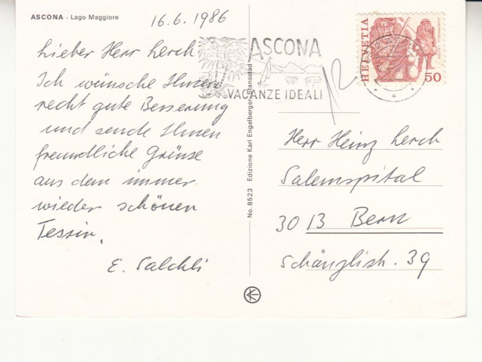 Cartes postales: Ascona 1986 – D'occasion à Bürglen TG par StampGraf 1
