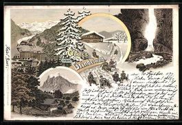 Litho Grindelwald, Ortspartie mit Bewohn