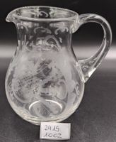 Antiker Glaskrug / Rahmkännchen / Milchkrüglein mit Ätzdekor