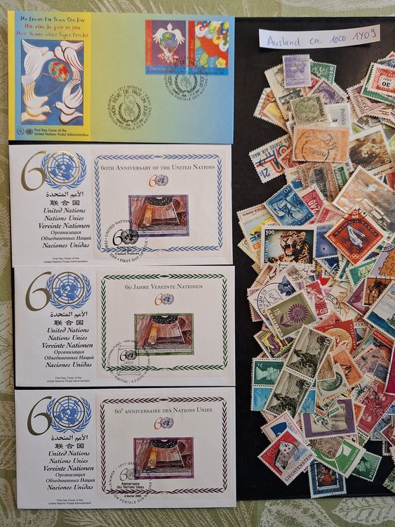 Alle Briefmarken: Ca 1000 Ausland-Briefmarken ab Uralt (1Y09) – Gebraucht aus Genolier von Antoine30 1