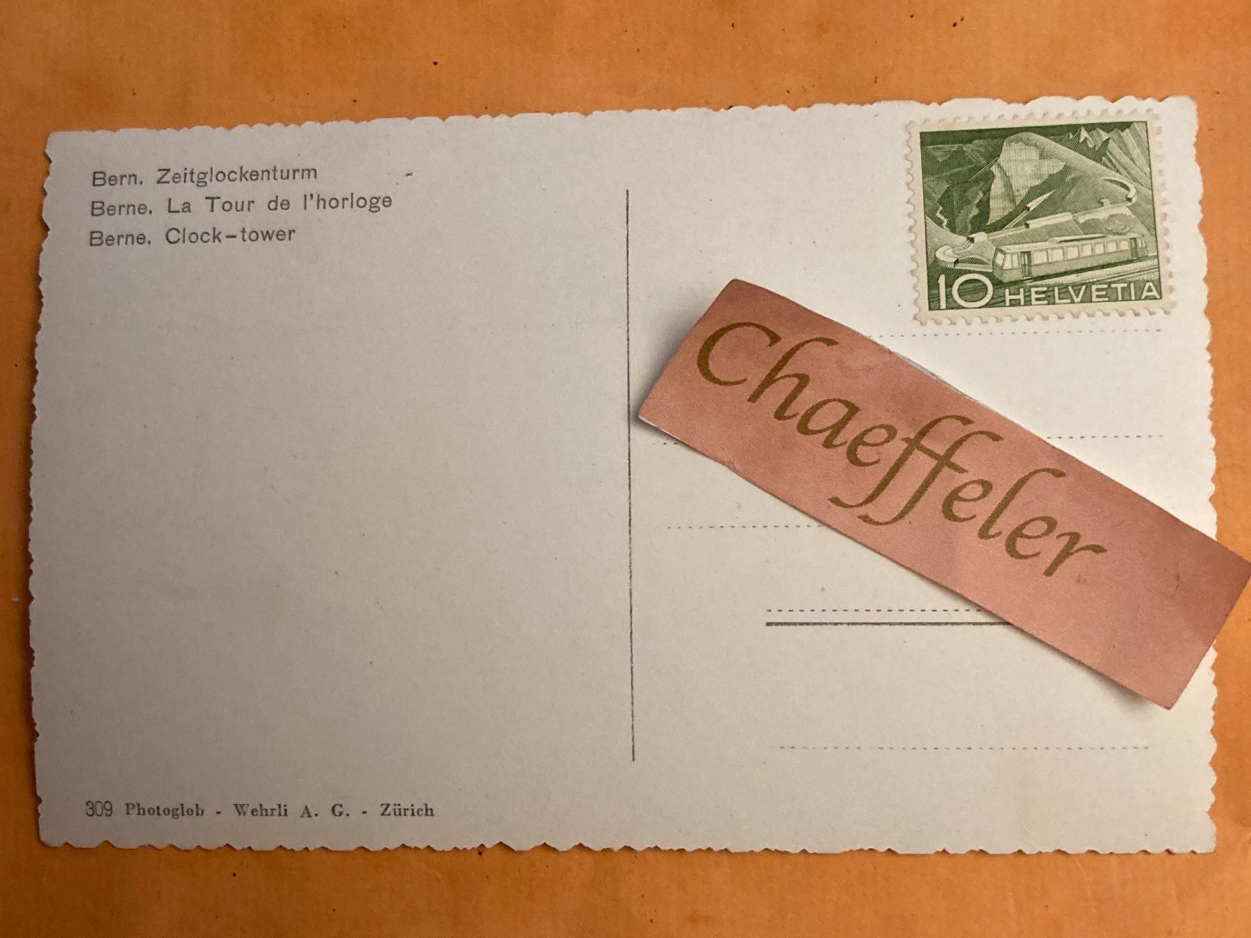 Cartoline postali: Bern Zeitglockenturm – Usato da Zürich venduto da Chaeffeler 1