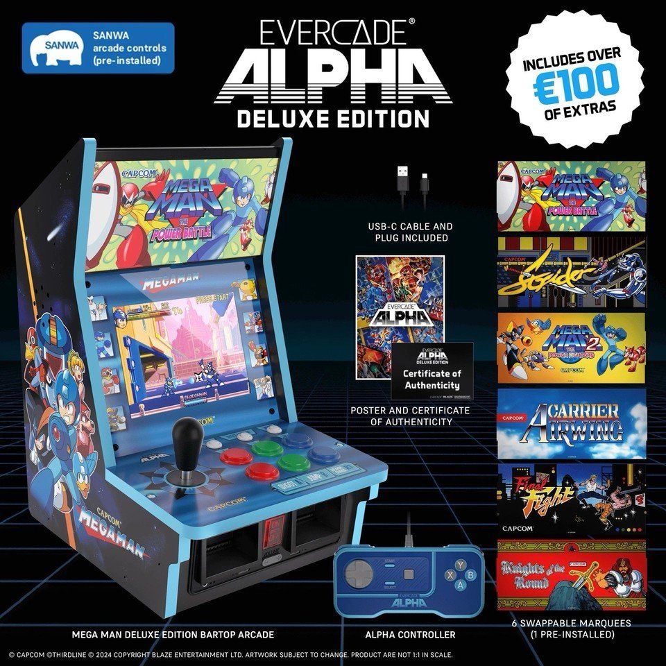 Evercade Console: Evercade Alpha Arcade Mega Man DELUXE Edition SANWA – Nuovo e nell'imballaggio originale da Lyss venduto da Famicom