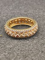 Vintage 925er Silber vergoldete Ring Zirkonia Steinen Top