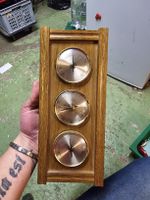 Wetterstation Barometer Thermometer Holz Vintage (G1)