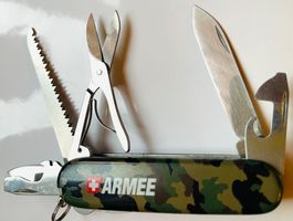 Victorinox-Sackmeeser Armee ,mit Säge und Schere, schöner Zu