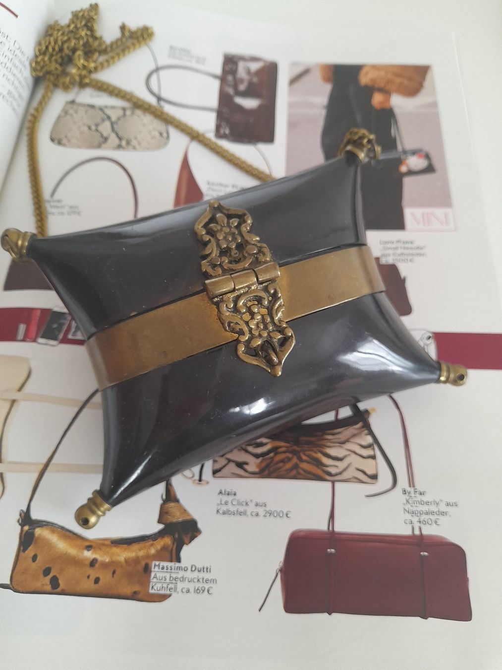 Borse da donna: antike Abendhandtasche Messing und Samt . rar . – Usato da Leuggelbach venduto da schmetterlings-fee 1