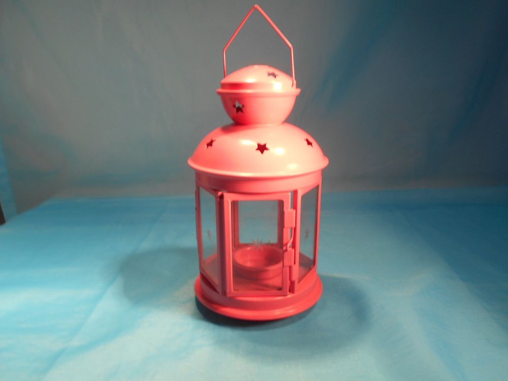 Laterne rosa Metall IKEA H: 22cm 1