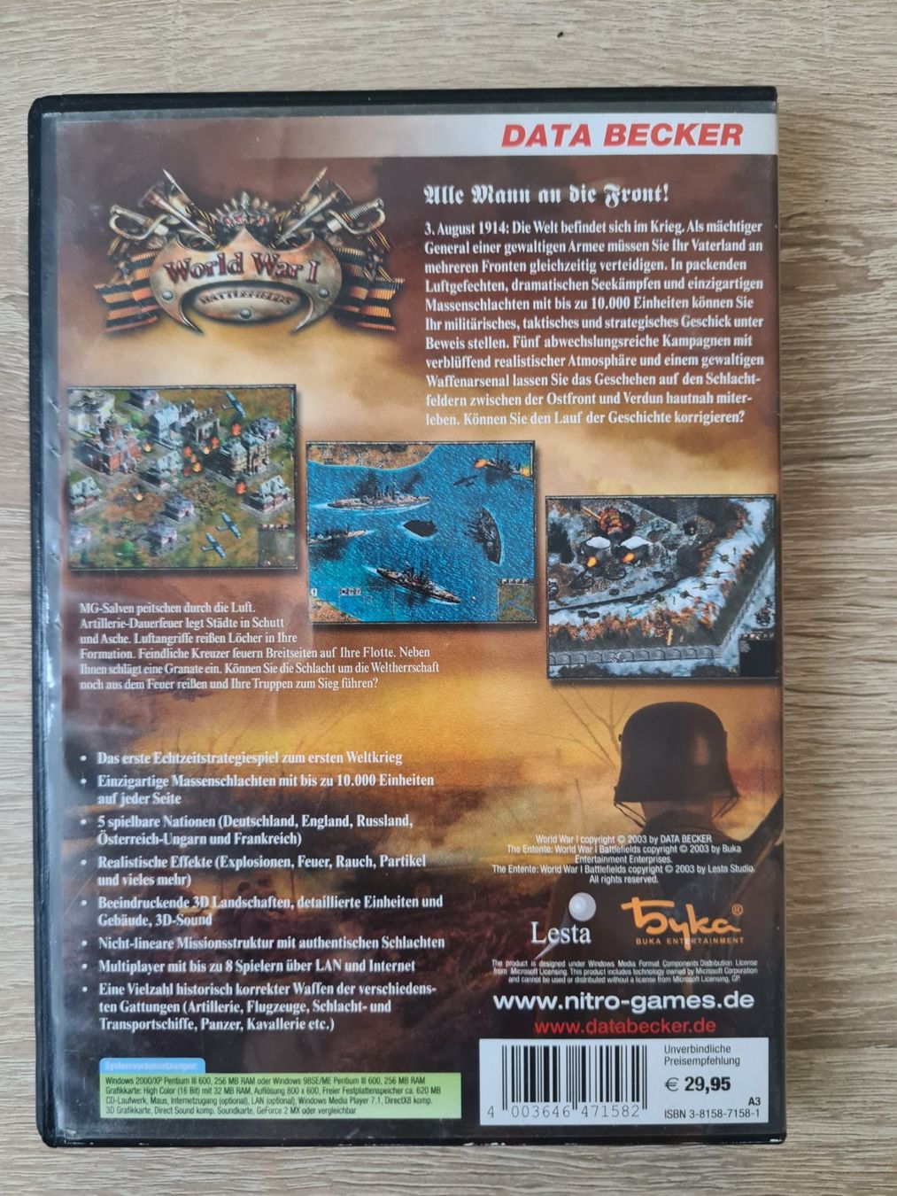 Giochi: World War I Battlefields (German Cover) - PC – Usato da Carouge GE venduto da Gasco 1