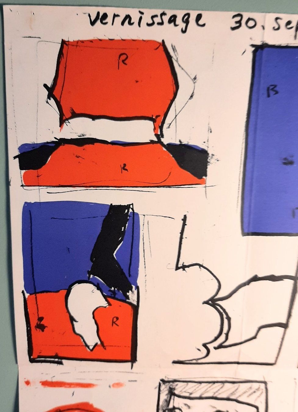 Poster & Bilder: Rares Plakat Ausstellung Rolf Iseli 1966 – Gebraucht aus Zürich von 2bis 3