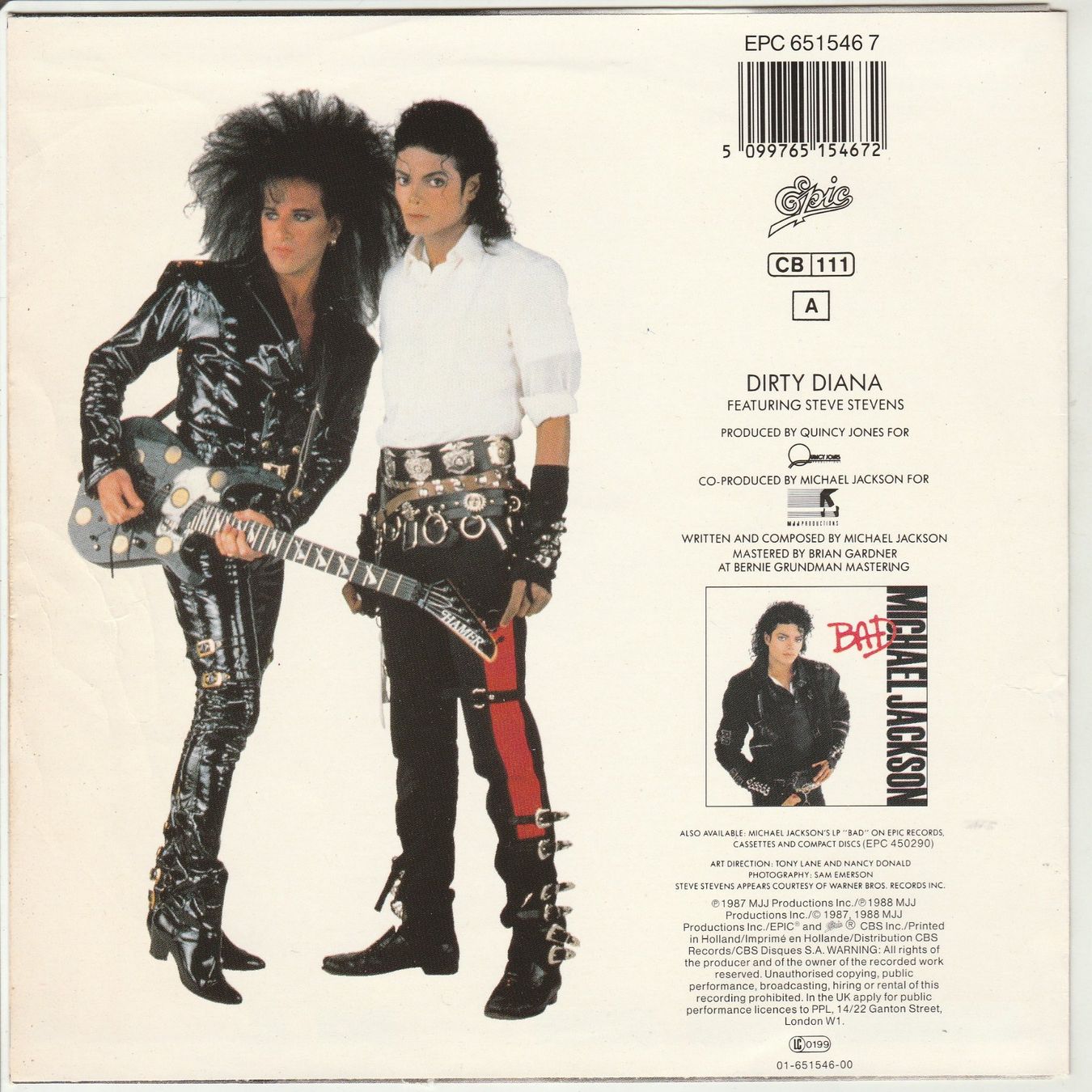 Dischi in vinile: Michael Jackson - Dirty Diana 7" Vinyl 1987 – Usato da Tübach venduto da JamesStone 1