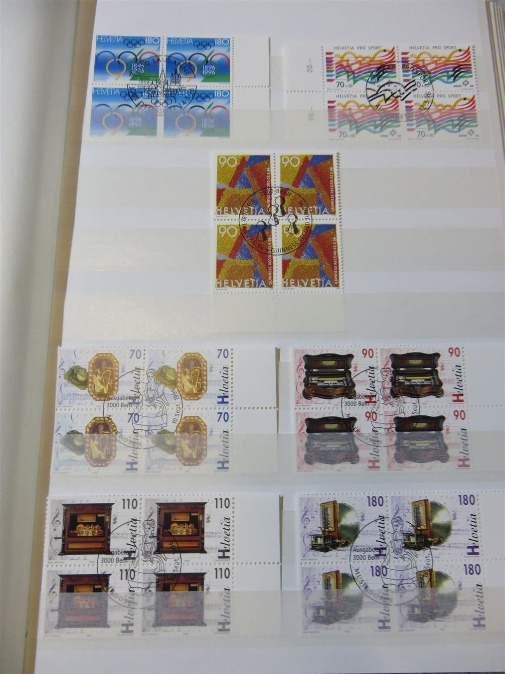 Alle Briefmarken: 1996 4er-Blocks ET inkl. PJ + PP – Gebraucht aus Spiez von Crazyduck 1