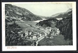 AK Sils Maria, Ortsansicht mit Fluss