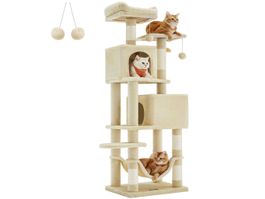 Kratzbaum 155cm Katzenbaum Höhlen Hängematte BALU
