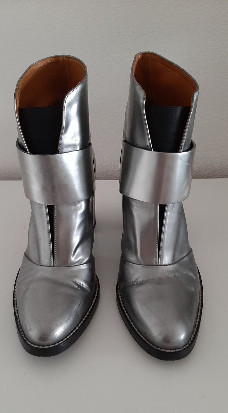 Scarpe da donna: Coole silberne Stiefeletten mit Blockabsatz, Grösse 38 – Usato da Uster venduto da kgw78 4