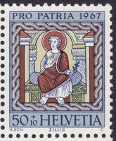 Pro Patria Plattenfehler ZNr. 137.2.01 (dunkle Achselpatte)
